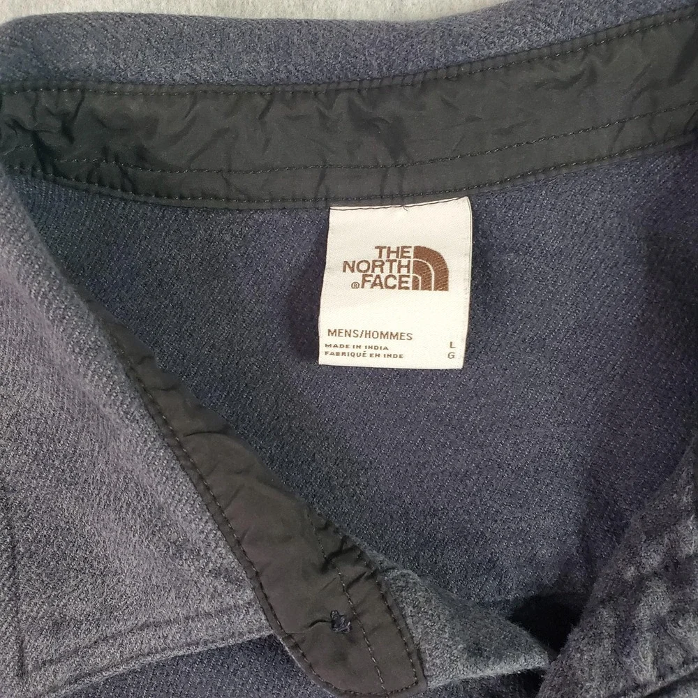 The North Face Shirt Jacket Mens Large Gray Heavy Flannel Long Sleeve NF0A7RCI